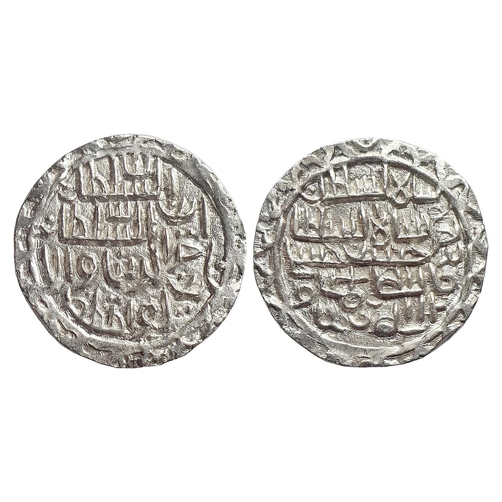 Bengal Sultan Nasir Al-Din Nusrat Shah Unknown (may be a crude rendition of Dar Al-Darb) Mint Silver Tanka