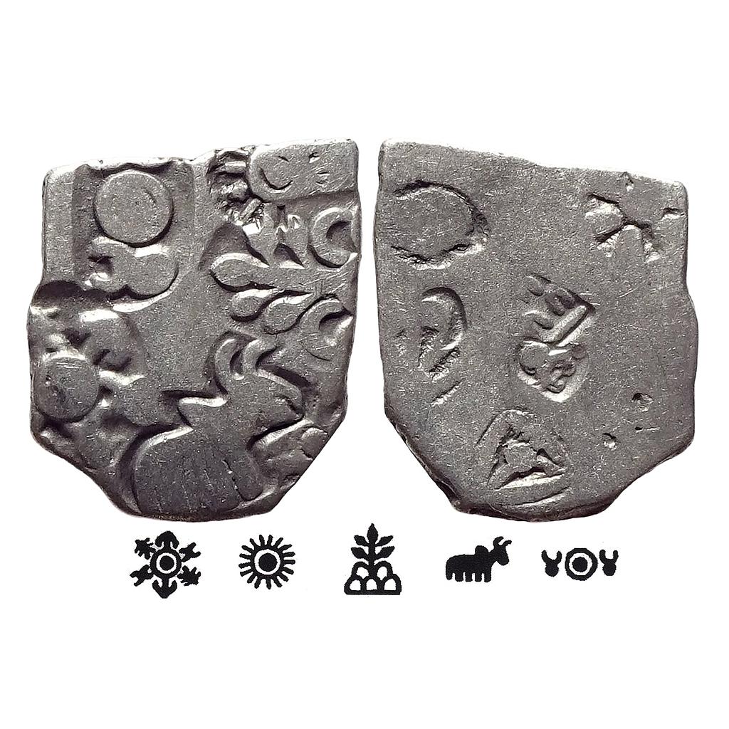 Ancient Punch Marked Coinage Magadha Empire Series IVd 443 Type Silver Karshapana