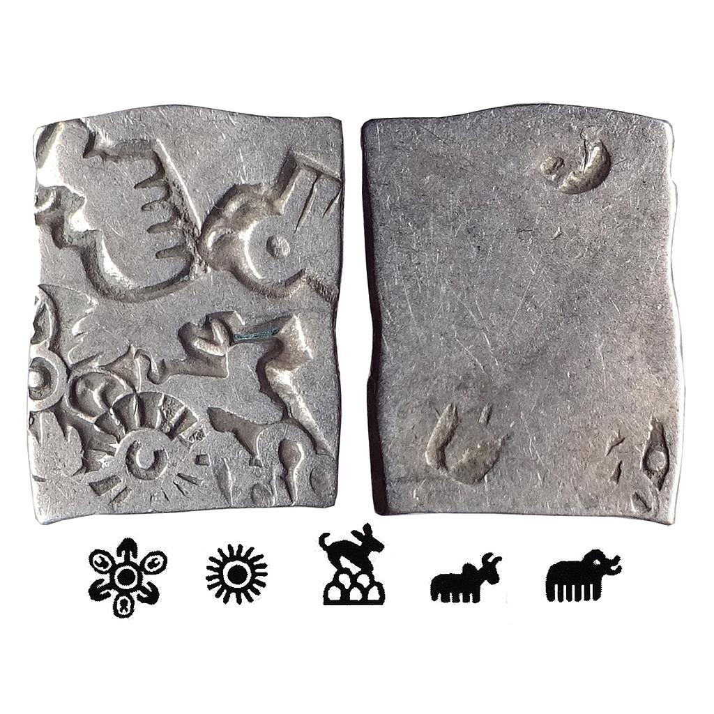 Ancient Punch Marked Coinage Mauryan Magadha Imperial Series IV 416 Type Silver Karshapana