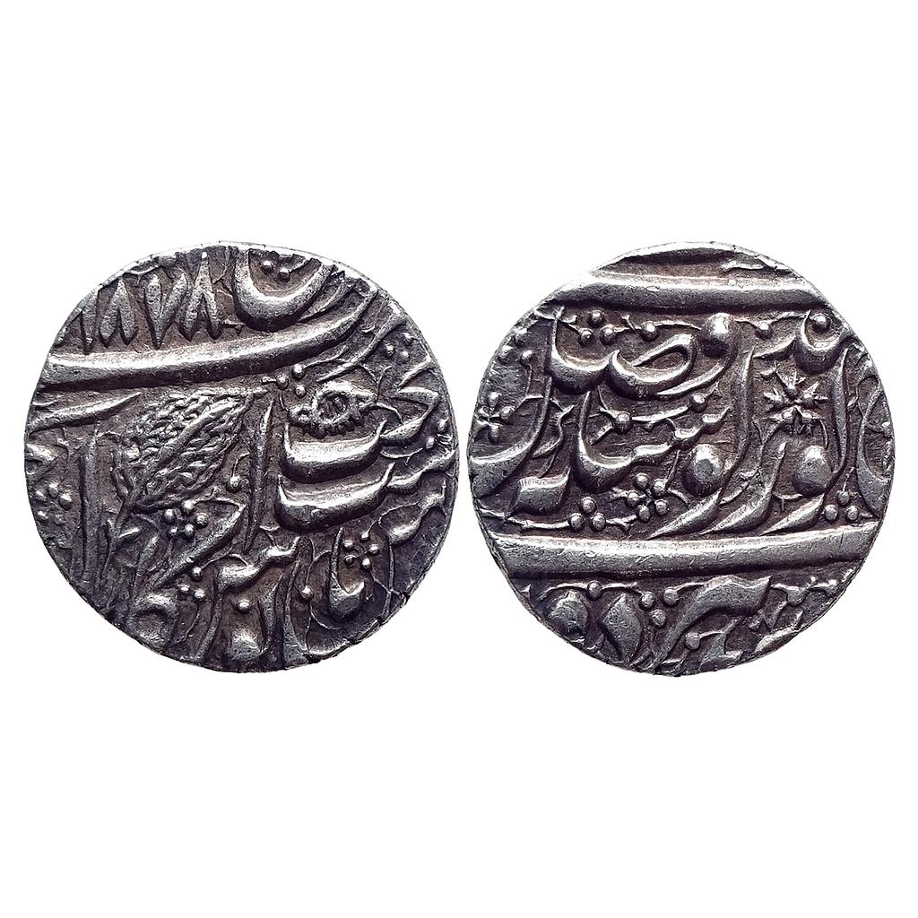 IK Sikh Empire Ranjit Singh VS 1878 Amritsar Mint Nanakshahi Couplet Silver Rupee