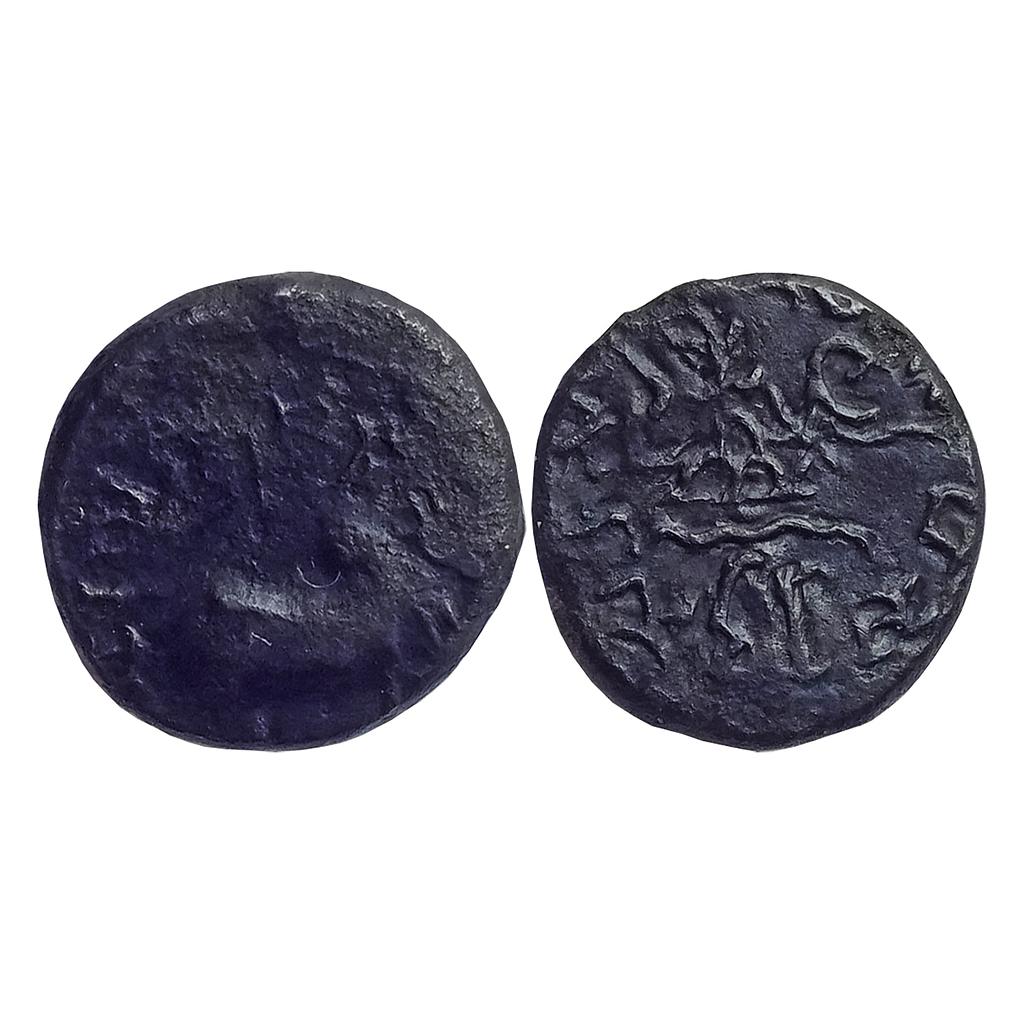 Ancient Western Kshatrapas Kardamaka Family Rudrasimha I son of Rudradaman I as Mahakshatrapa Copper Unit