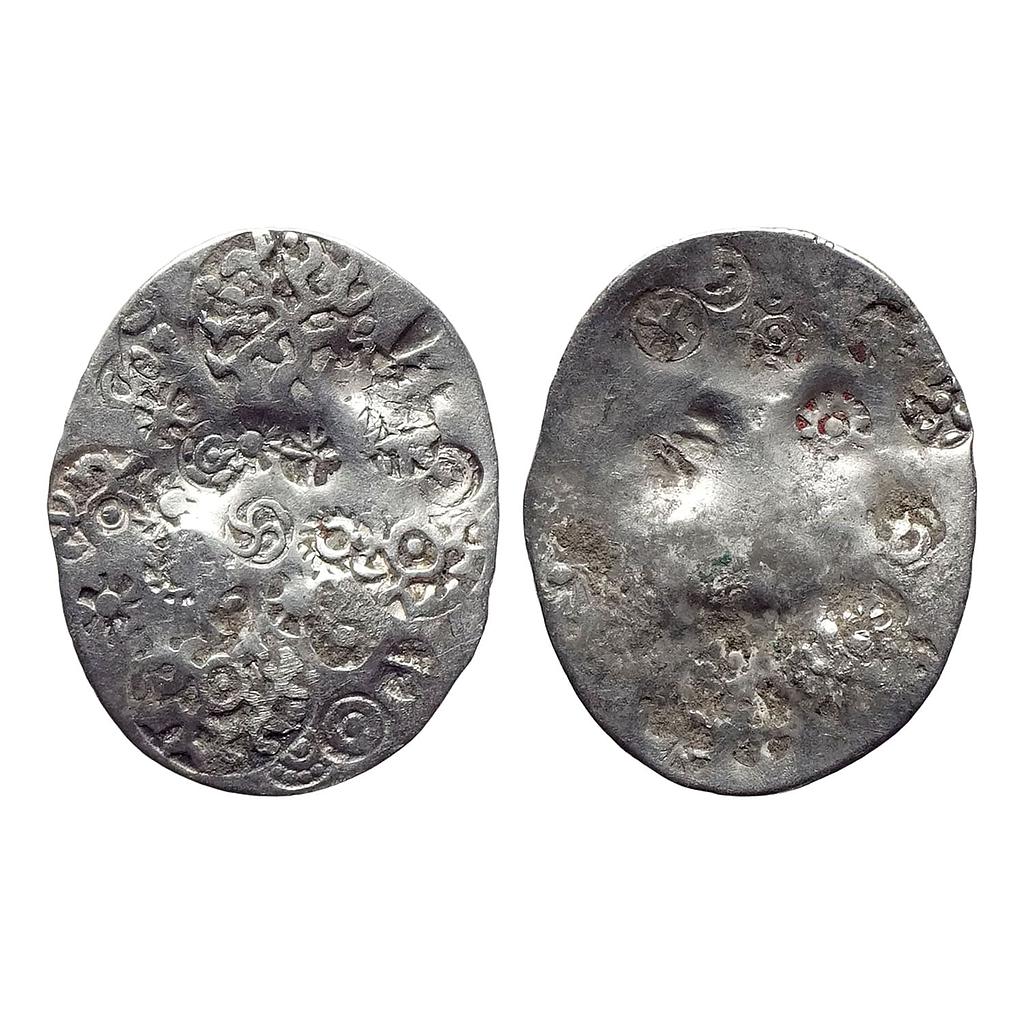Ancient Archaic Punch Marked Coinage from middle Ganga valley Kashi Mahajanapada ABBC type Silver Vimshatika