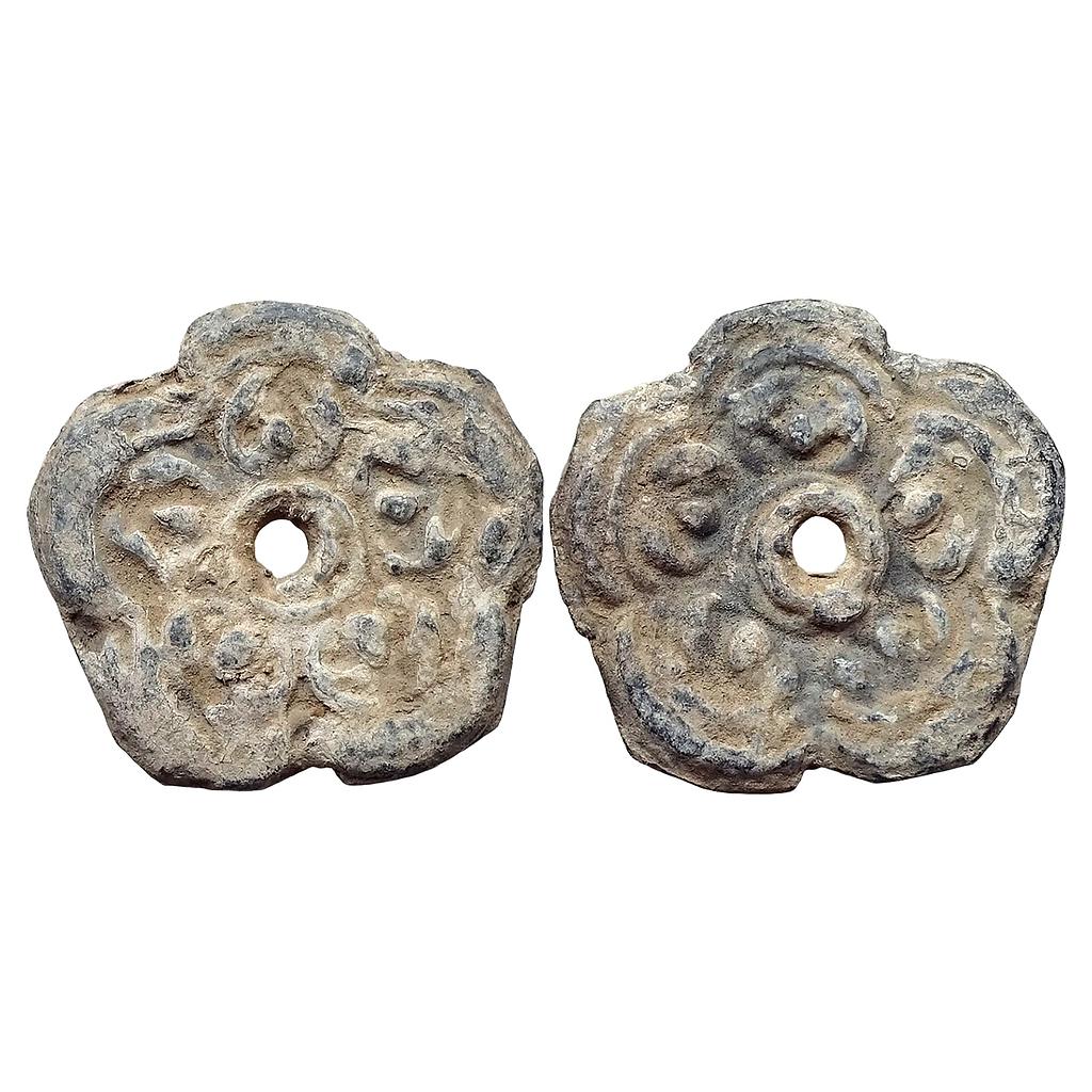 Kingdom of Angkor Lead Lotus Token from Cambodia from the time of the Khmer Empire Lead-Tin alloy Unit