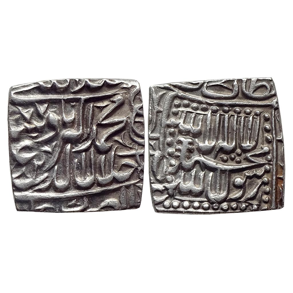 Mughal Akbar Bang Mint Silver Square Rupee