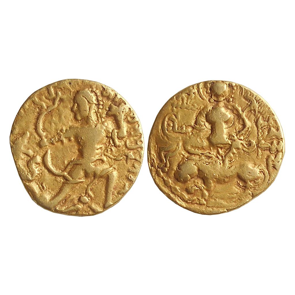 Ancient Guptas Chandragupta II ‘Lion Slayer’ type Gold Dinar