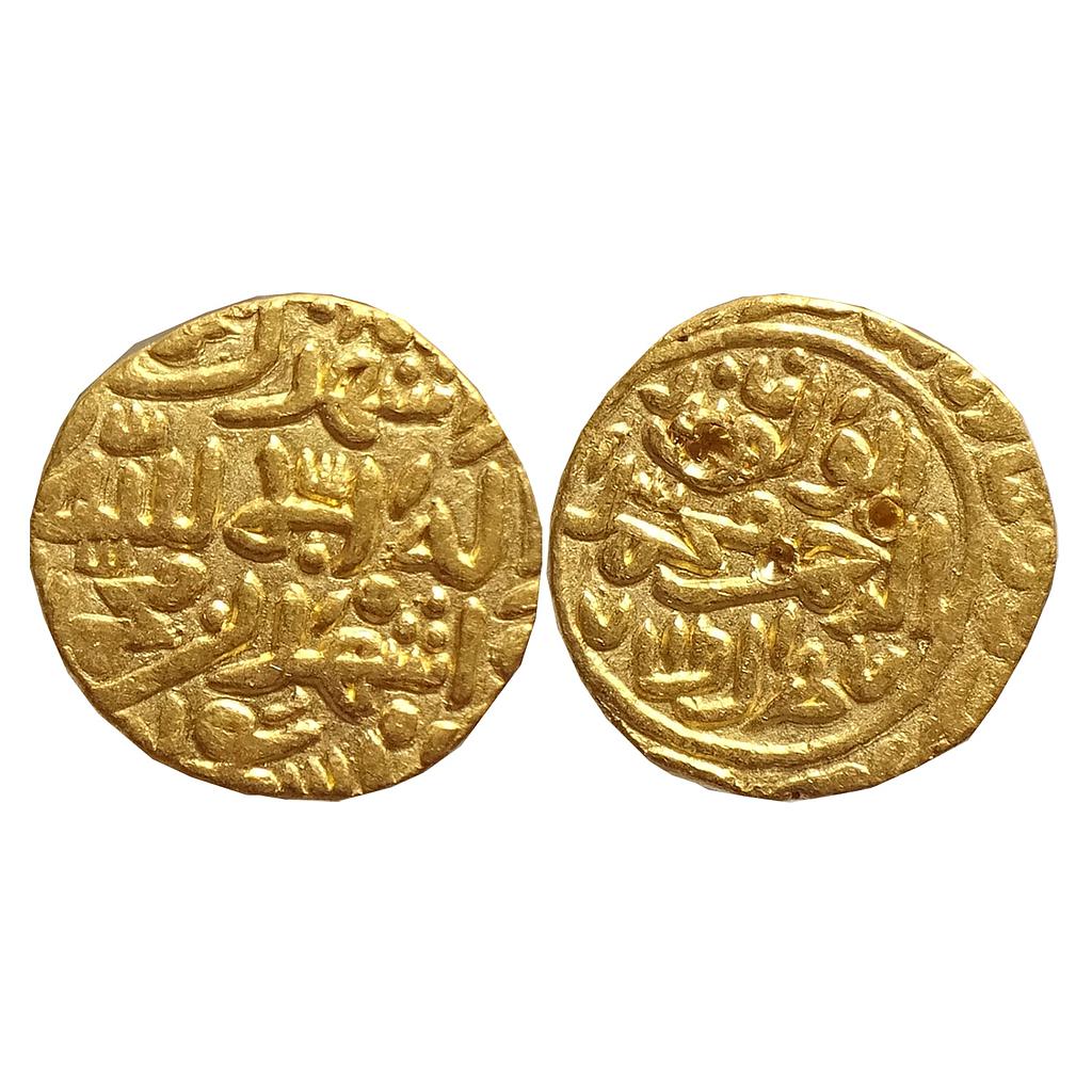 Delhi Sultan Muhammad Bin Tughluq Shahr Sultanpur Mint off flan by style Gold Tanka