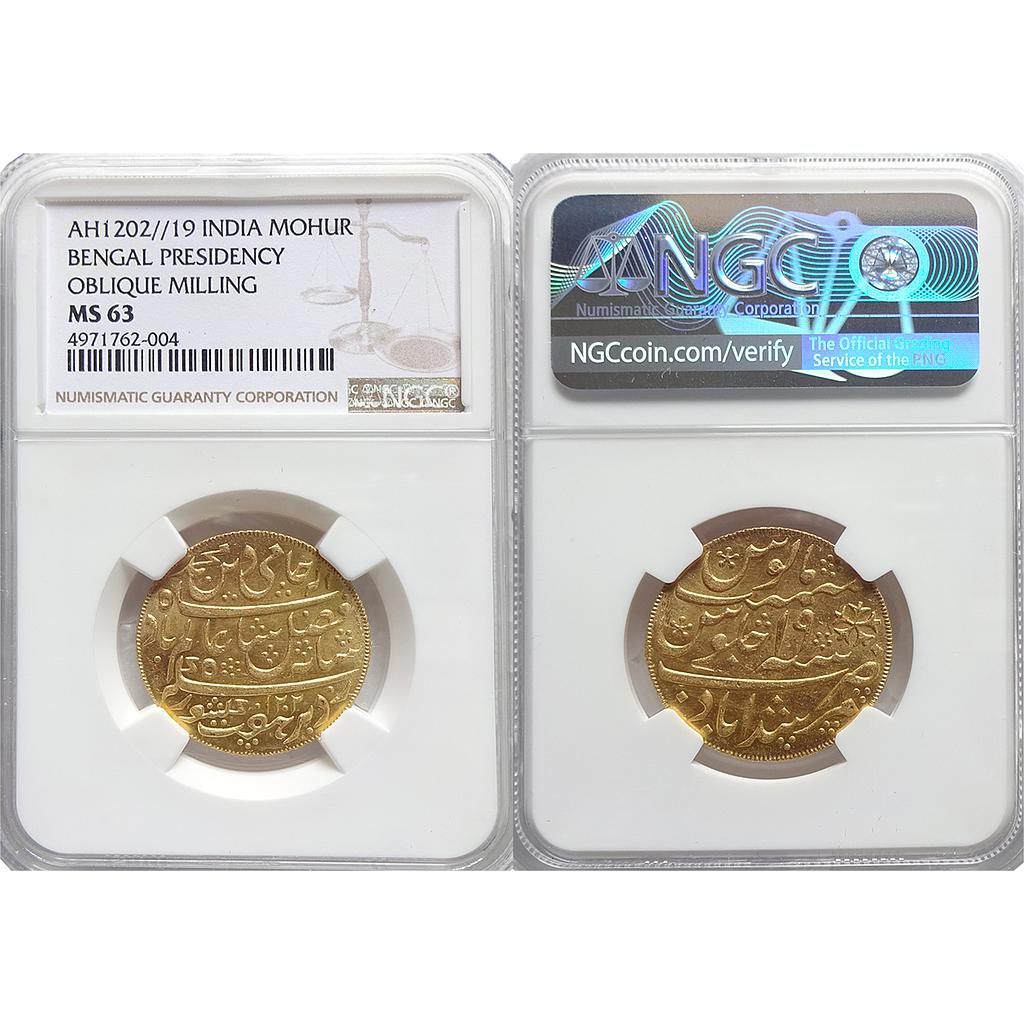 EIC Bengal Presidency INO Shah Alam II Murshidabad Mint "Gold Mohur"