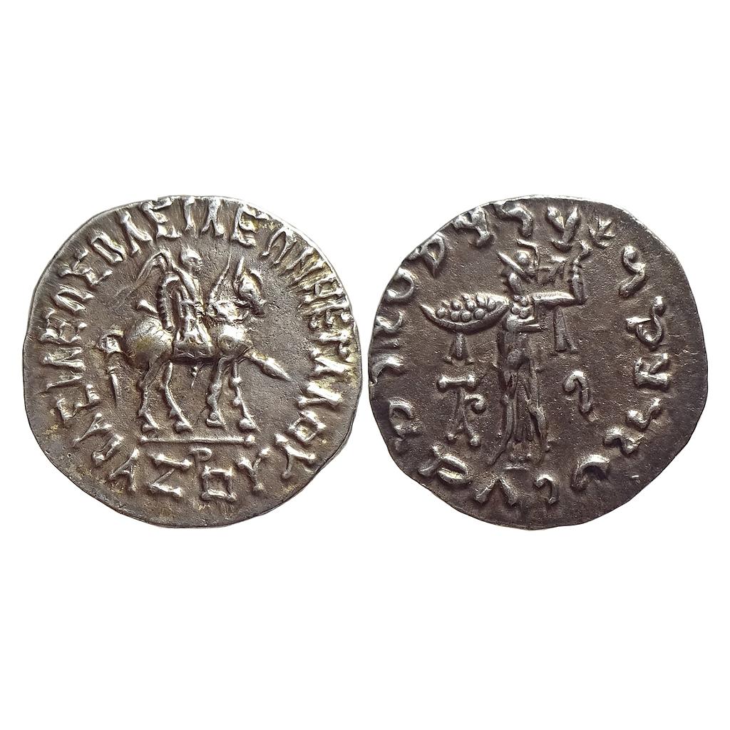 Ancient Indo-Scythians Azes Silver Tetradrachm