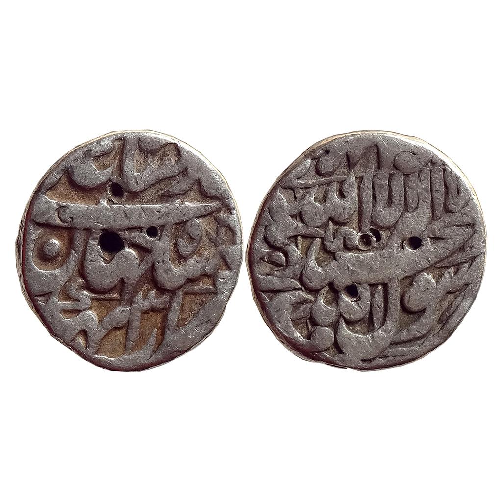 Mughal Shah Jahan Bhakkar Mint  Silver Rupee