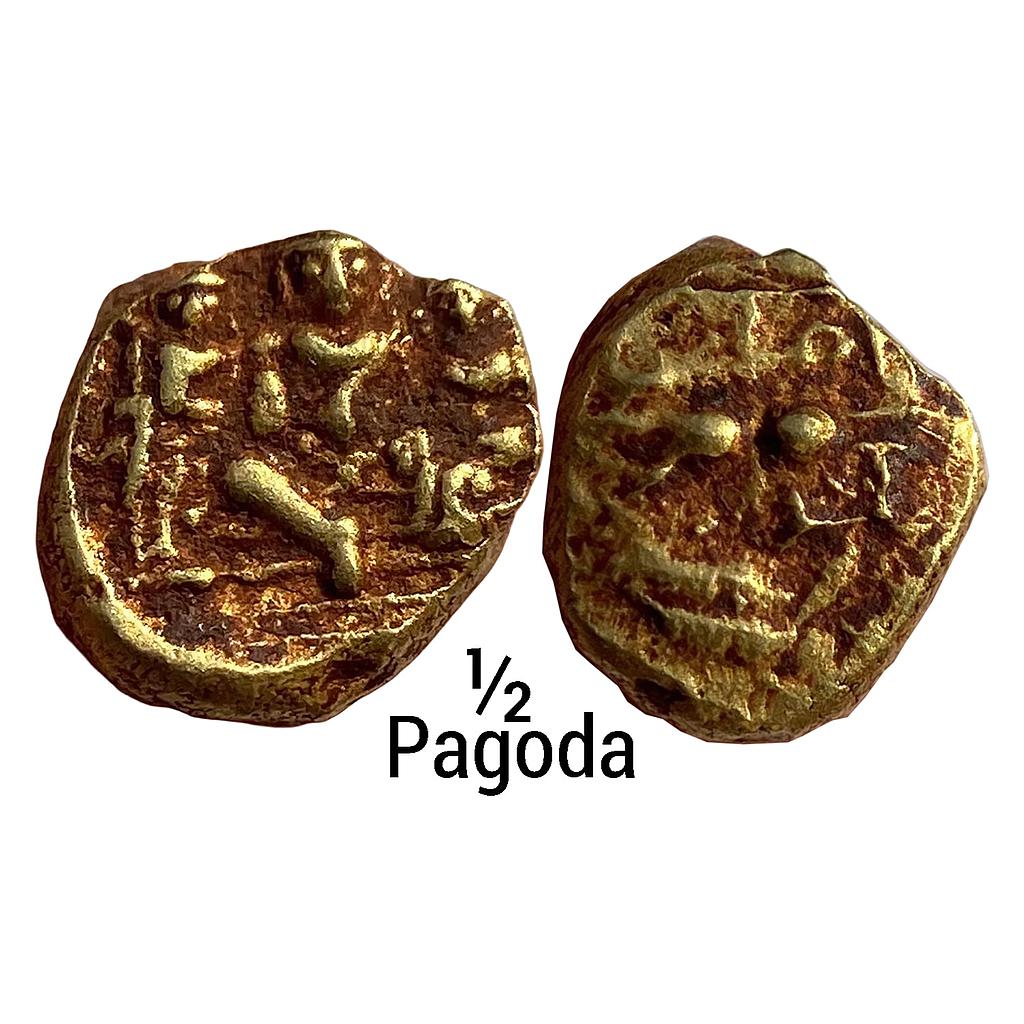 Hindu Medieval Vijayanagar Aravidu Dynasty Thirumalaraya Gajapati Gold 1/2 Pagoda