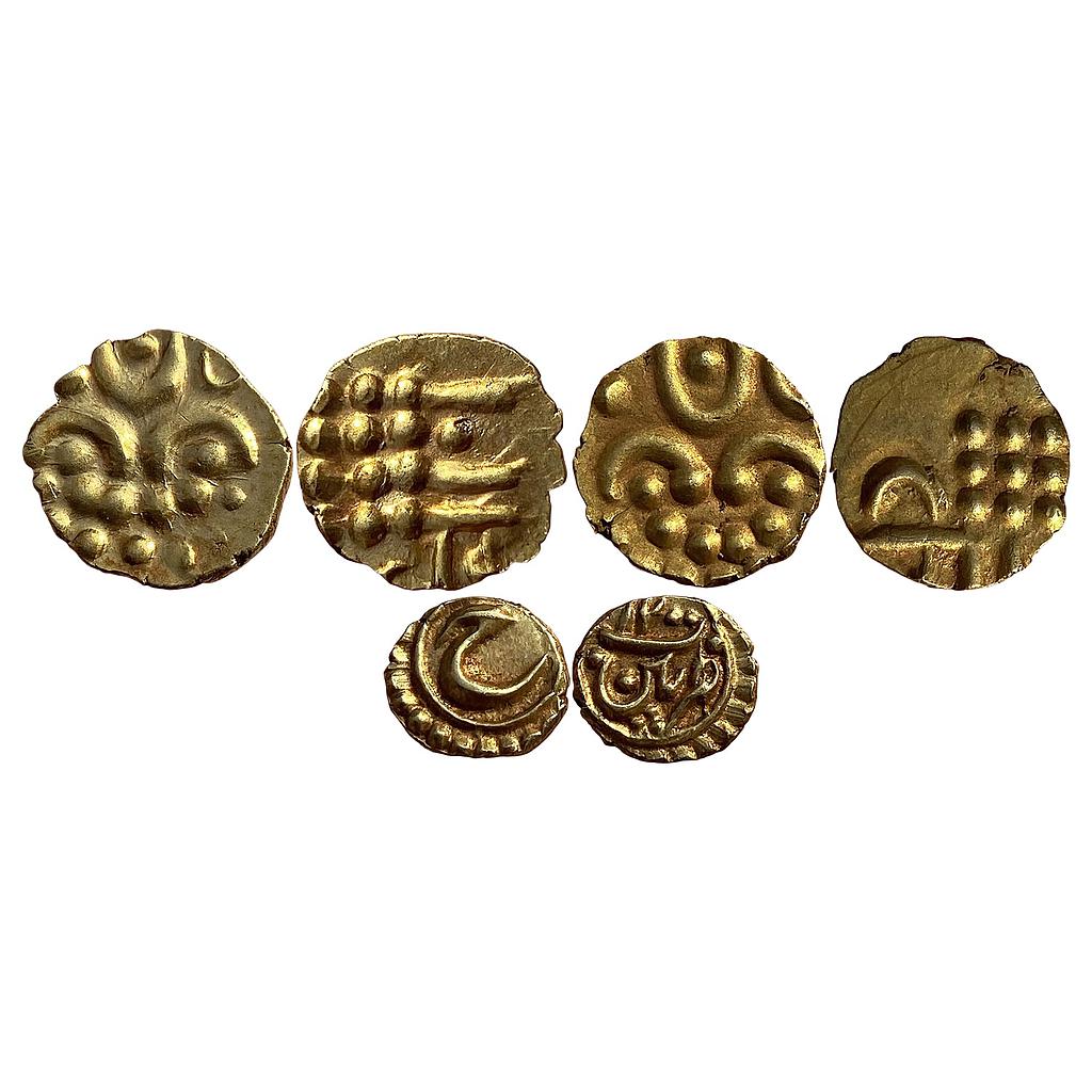 Veera Raya &amp; Tipu Sultan Patan Mint Set of 3 Coins Gold Fanam