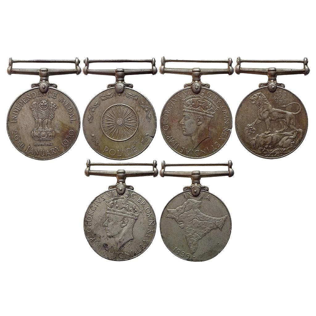 Set of 3 Medal Indian Independence Medal George VI Cupro Nickel