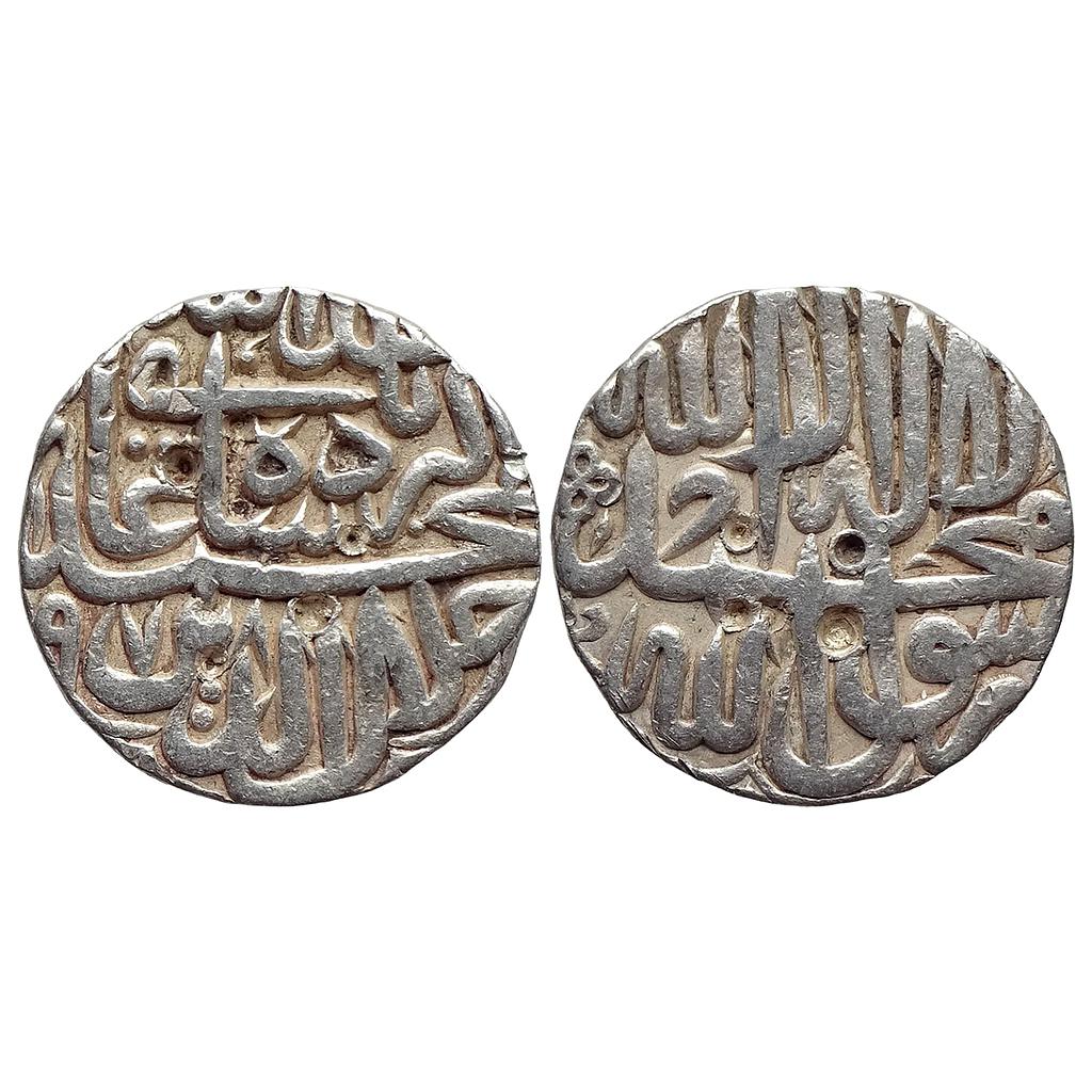Mughal Akbar Lahore Mint Silver Rupee