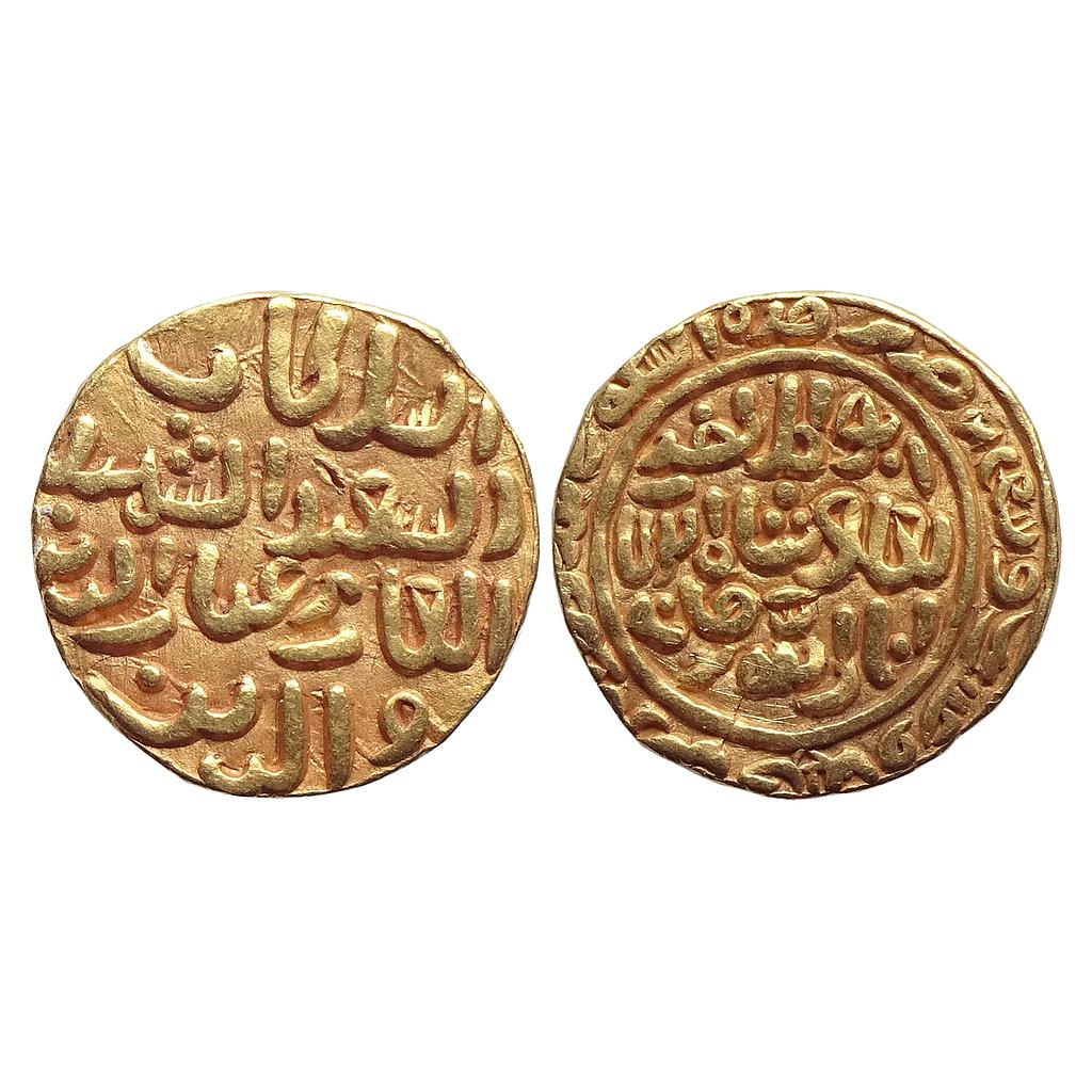 Delhi Sultan Tughlaqs Muhammad Shah III bin Tughluq struck in the name of his father Ghiyath al-din Tughlaq Qutbabad Mint Gold Tanka