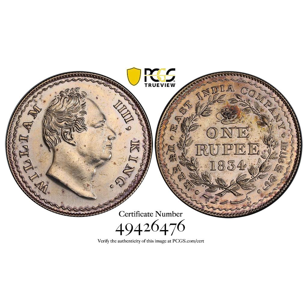EIC William IV 1834 AD Calcutta Mint Silver Rupee