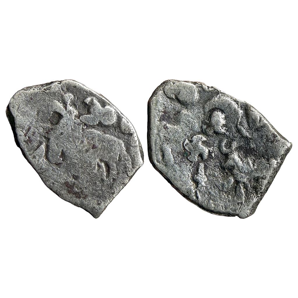 Ancient Punch Marked Coinage Saurashtra Janapada Silver 1/4 Karshapana