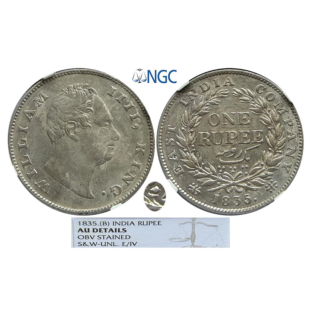 EIC William IV 1835 AD Obv Stained 19 Berries Bombay Mint Silver Rupee