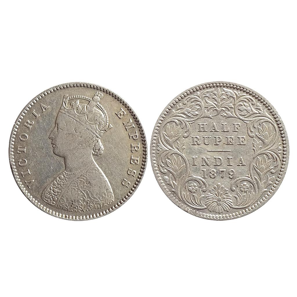 British India, Victoria Empress, 1879 AD, Calcutta Mint, A / I / C incuse, Silver &quot;1/2 Rupee&quot;
