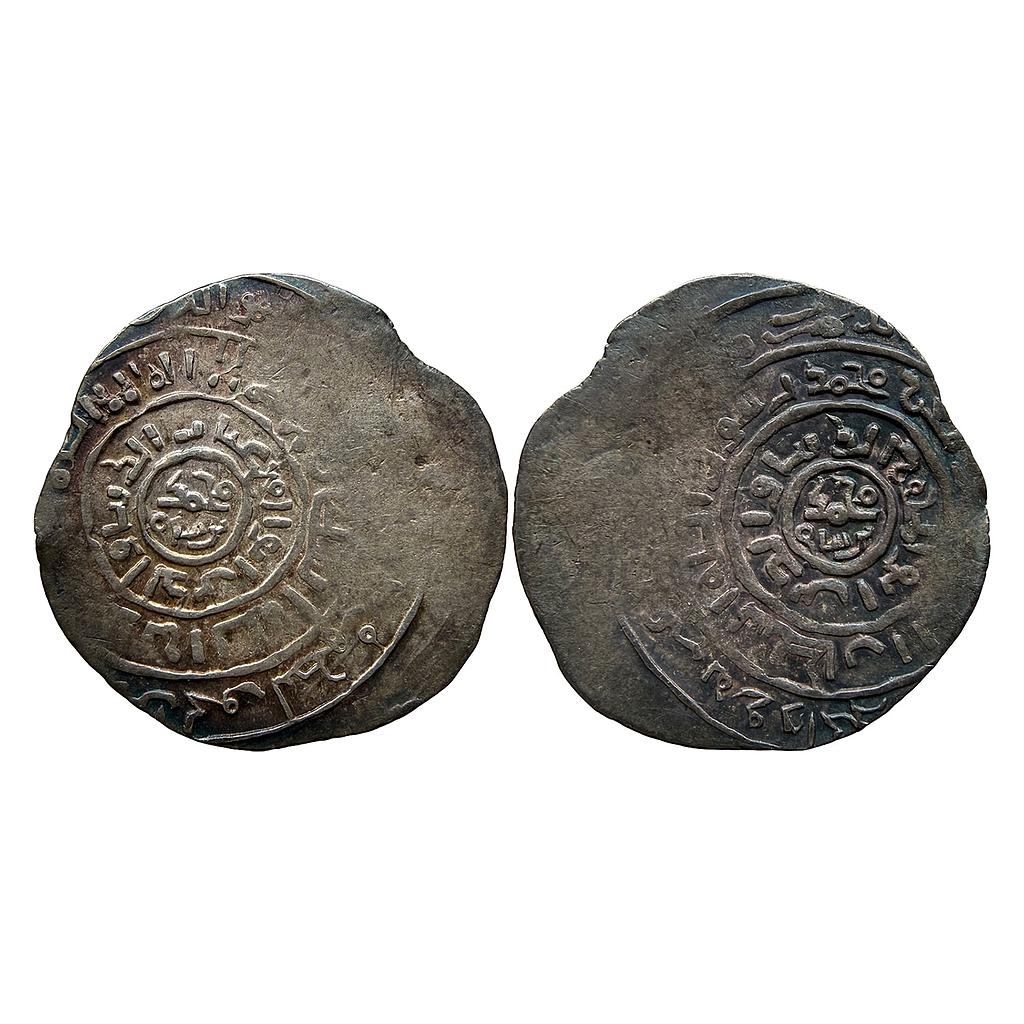 Delhi Sultan Ghorid Mu'izz al-Din Muhammad bin Sam Muhammad Ghori Balad Ghazna Mint bullseye type Silver Dirham