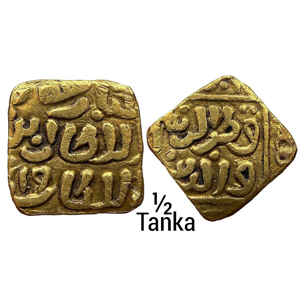Delhi Sultan Qutb Al-din Mubarak Shah Gold Square 1/2 Tanka