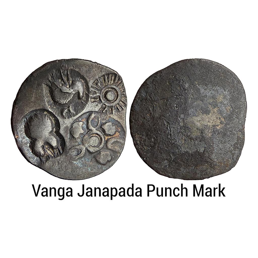 Ancient Vanga Janapada Punch Marked Coinage Lower Ganga Delta Region Mahastangarh Series Silver 1/2 Karshapana