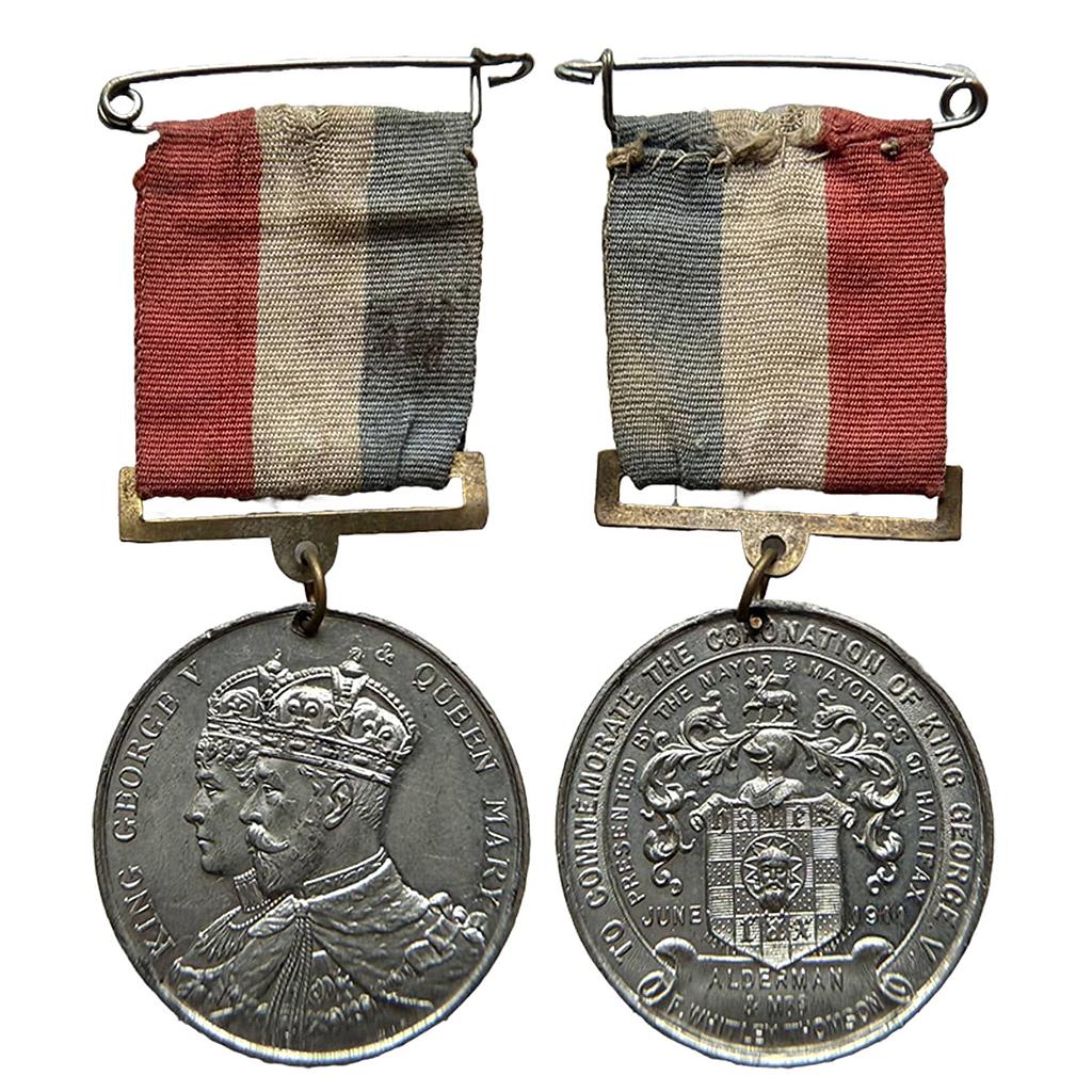 King George V &amp; Queen Mary Commemorative Coronation Presented by the Mayor &amp; Mayopess of Halifax Silver Medal