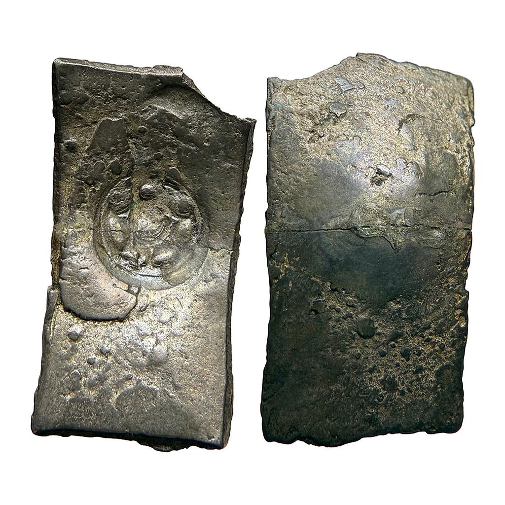 Ancient Punch Marked Coinage From Ghagra-Gandakriver ValleyNarhan Hoard type Usually Attributed to Vrijji/Shakya Janapada Silver Double Karshapaa