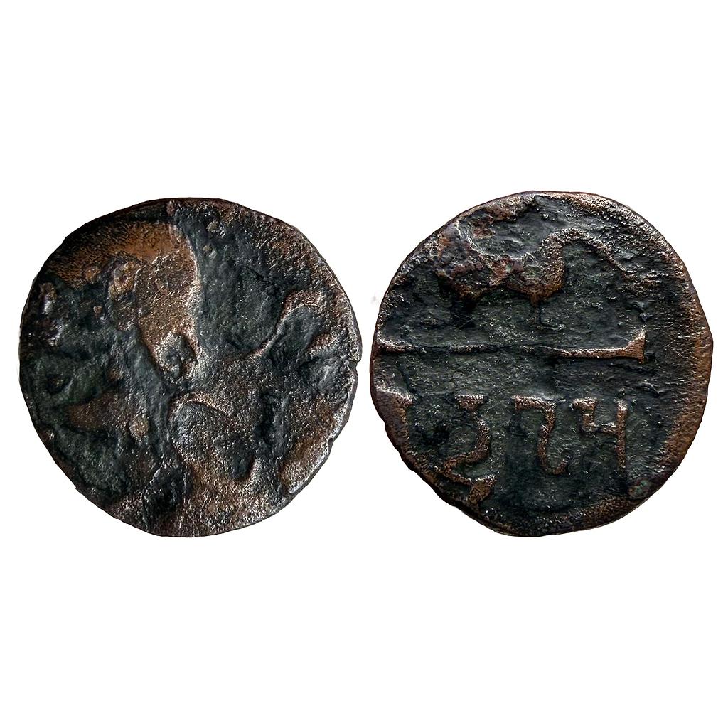 Ancient Gupta Dynasty Chandragupta II Bust type Copper Unit