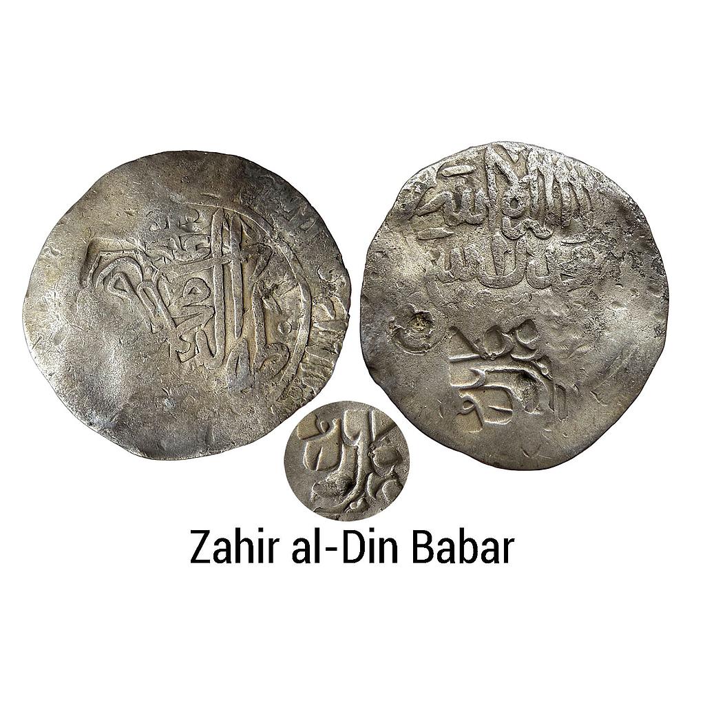 Mughal Zahir al-Din Babar Countermark Adl-e-Kabul Silver Countermark Shahrukhi