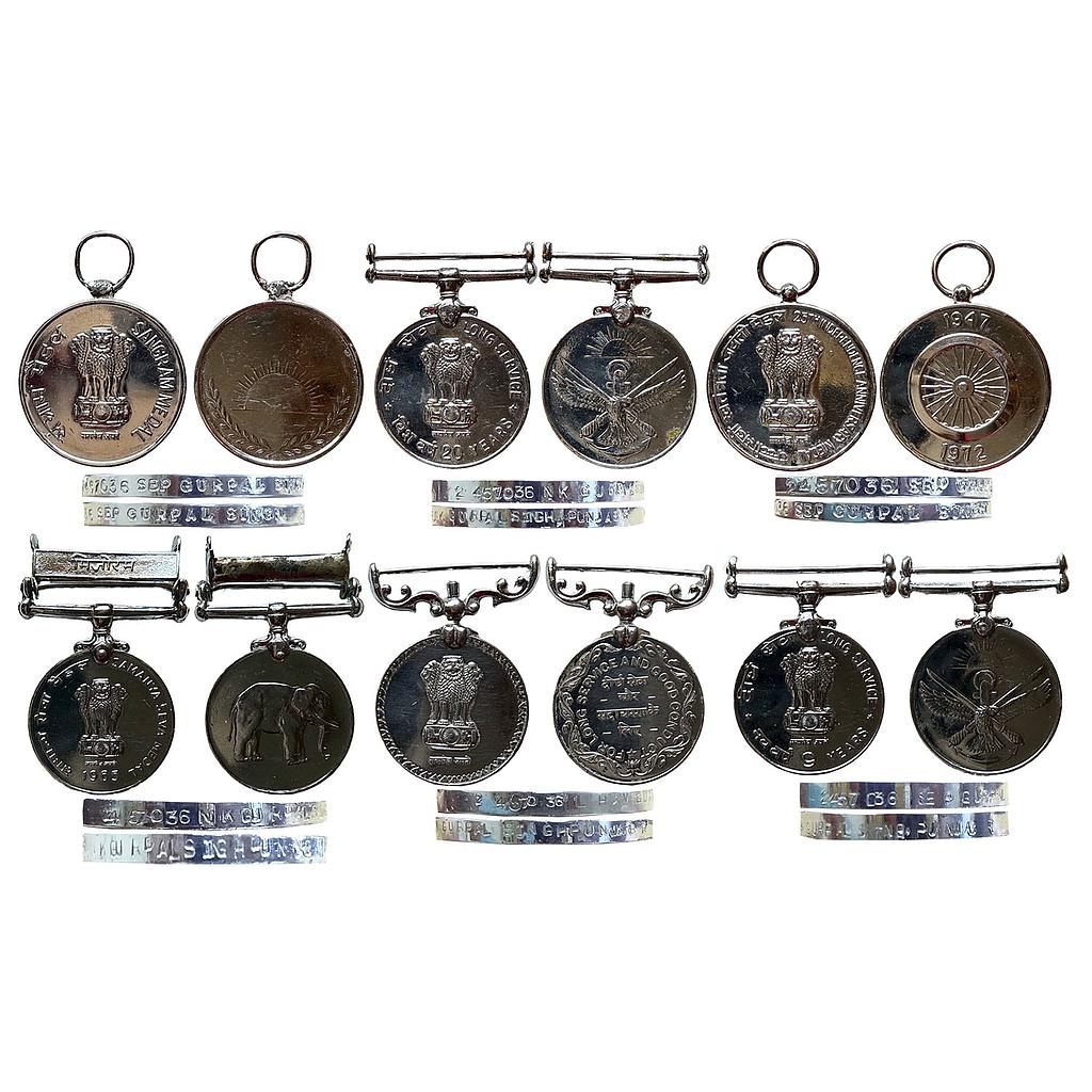 Republic of India Set of 6 Medals Copper-Nickel Medal &amp; Silver Medal
