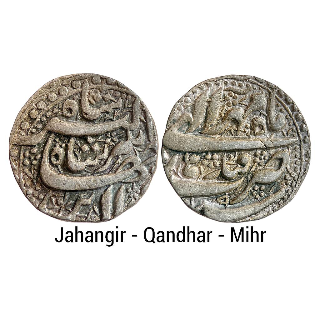 Mughal Jahangir Qandhar Mint Ilahi Month Mihr Libra Silver Rupee