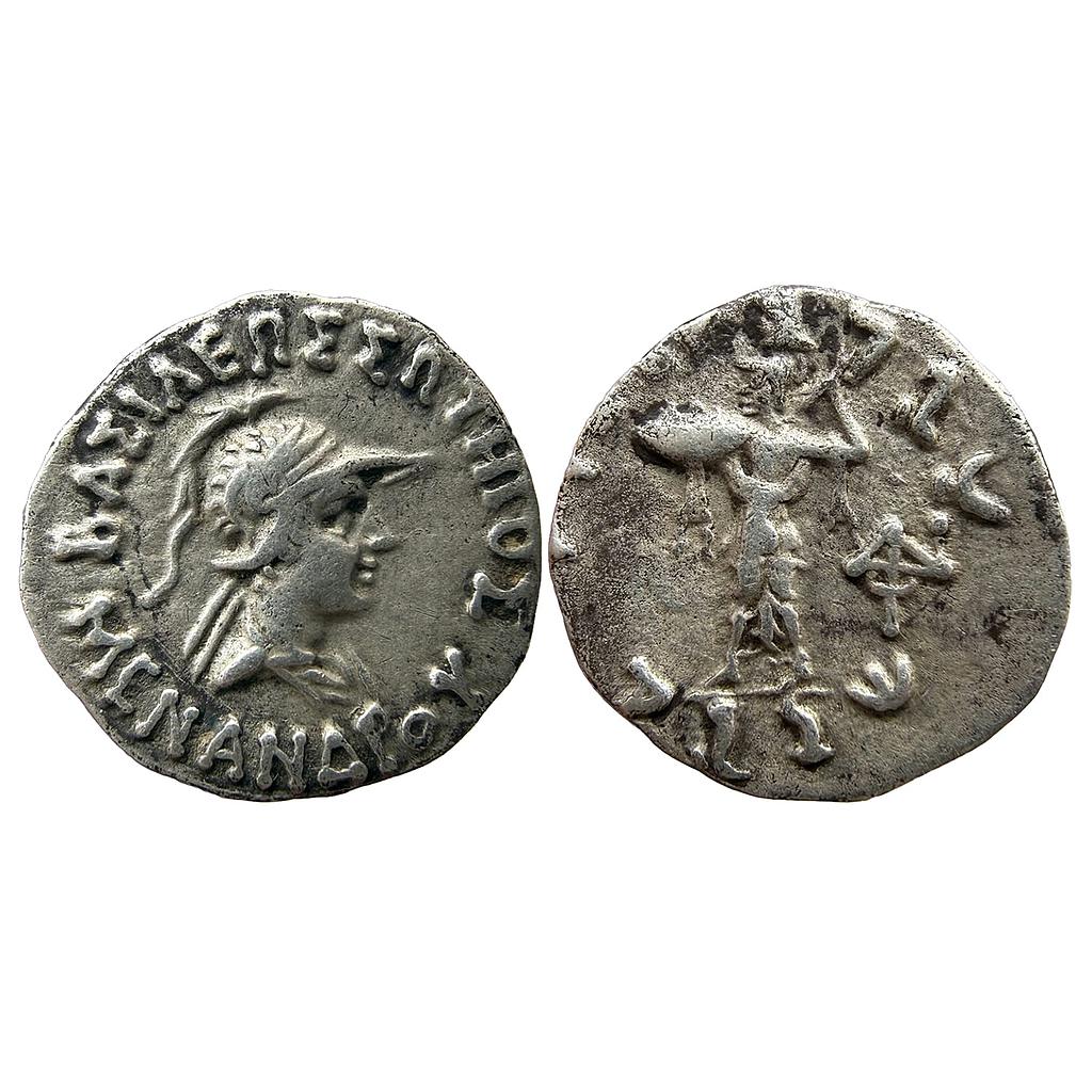 Ancient Indo-Greeks Menander I Silver Drachm