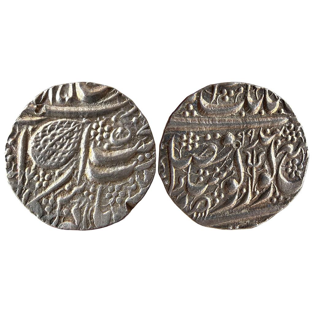 IK Sikh Empire Sher Singh VS 1885 1899 Amritsar Mint Nanakshahi Couplet Silver Rupee