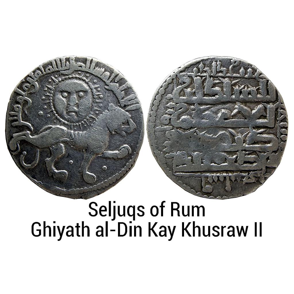 Seljuqs of Rum Ghiyath al-Din Kay Khusraw II first reign citing caliph al-Mustansir Siwas Mint Silver Dirham
