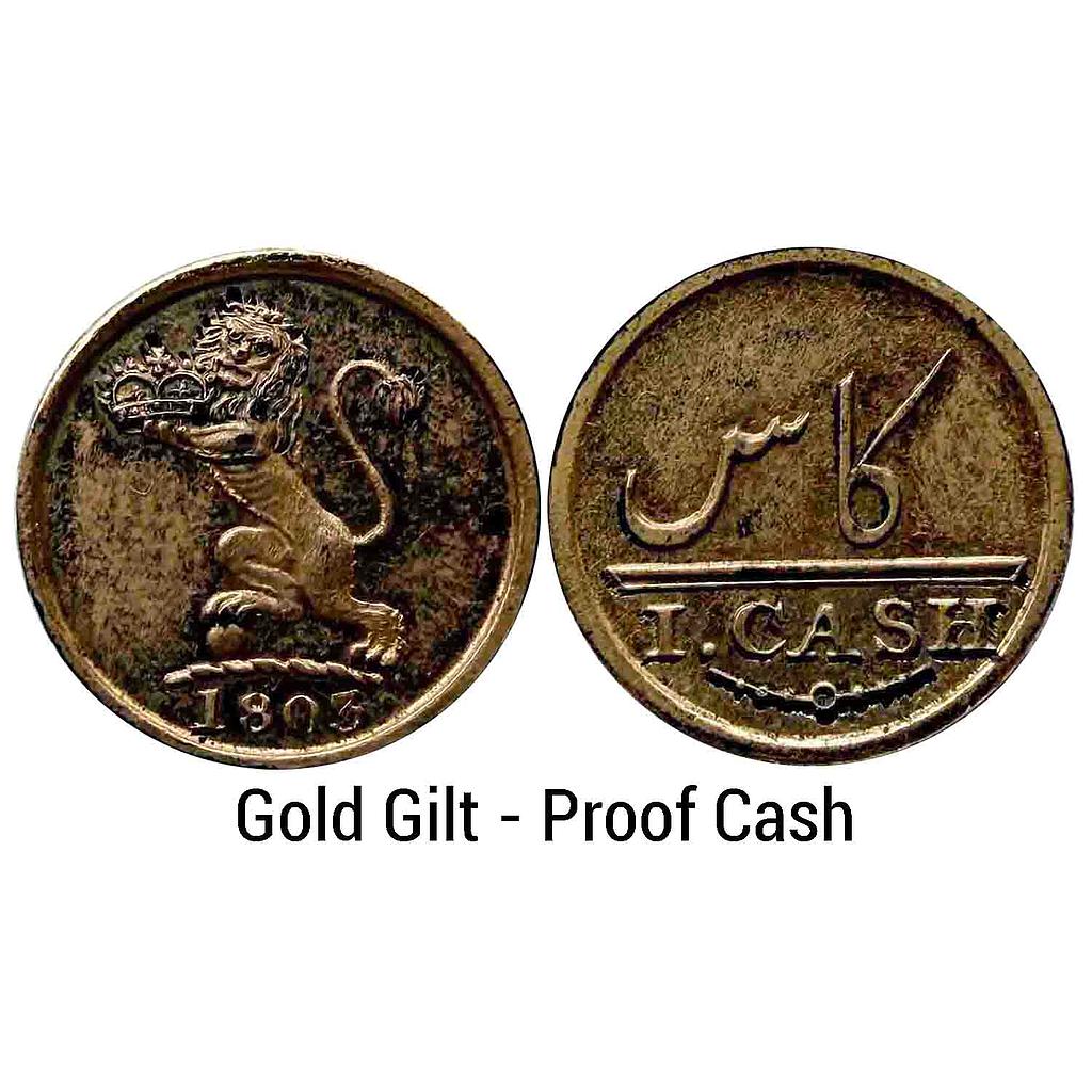 EIC Madras Presidency 1803 AD Gold Gilt Proof Cash
