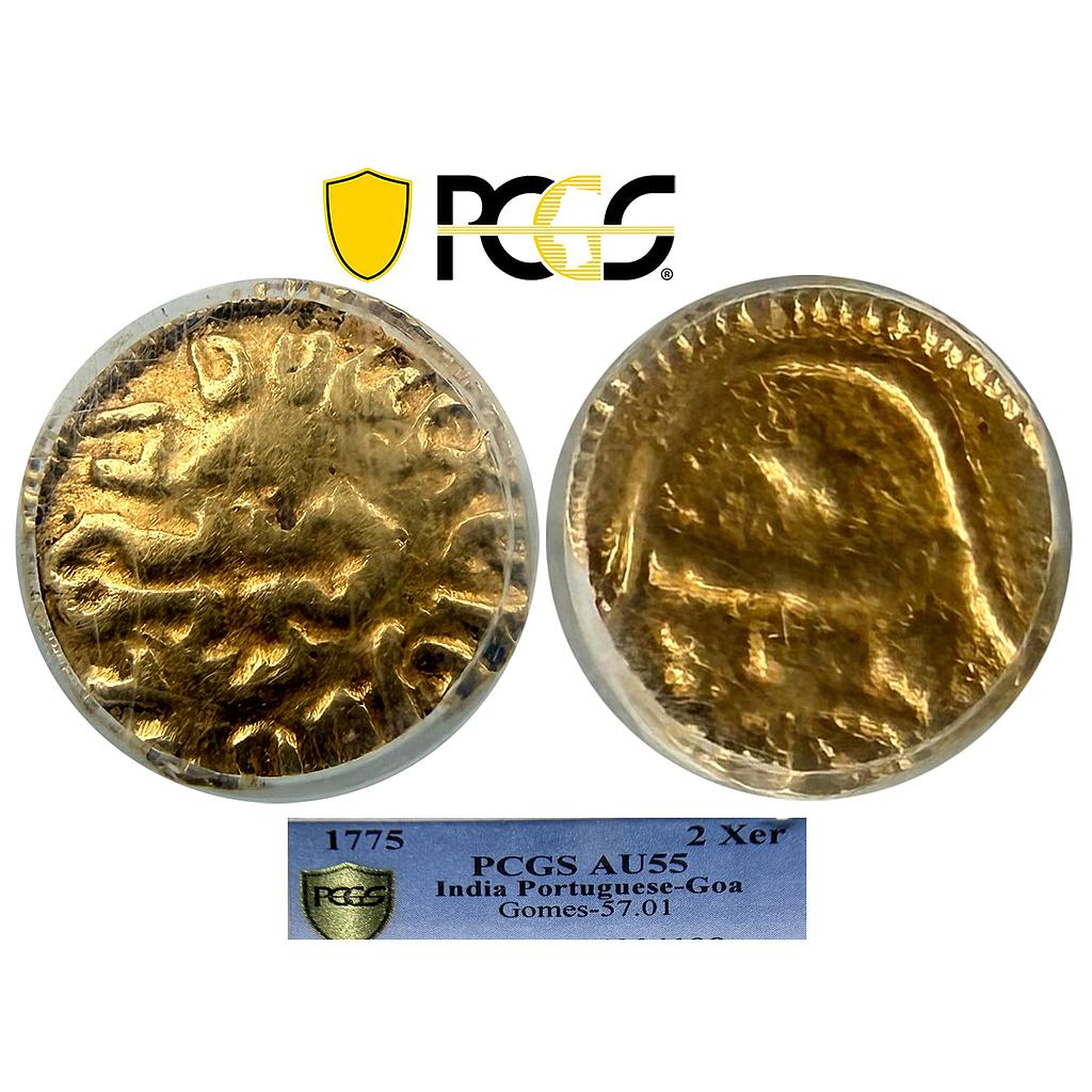 Indo Portuguese Goa D. Jose 1775 AD Gold 2 Xerafins