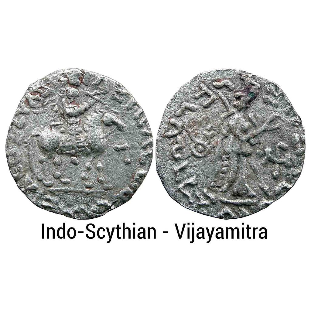 Ancient Indo-Scythians Apracharajas Vijayamitra in the name of Azes posthumous Silver Tetradrachm Indian standard
