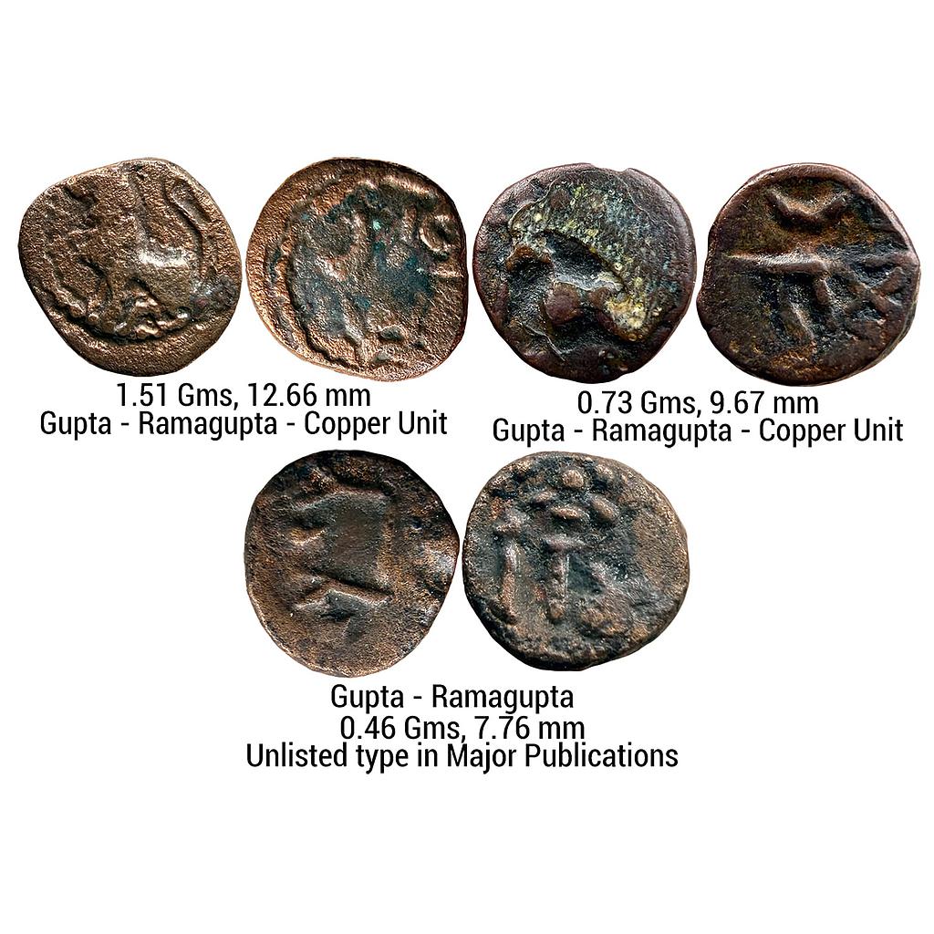 Ancient Guptas Ramagupta Set of 3 Coins Copper Unit