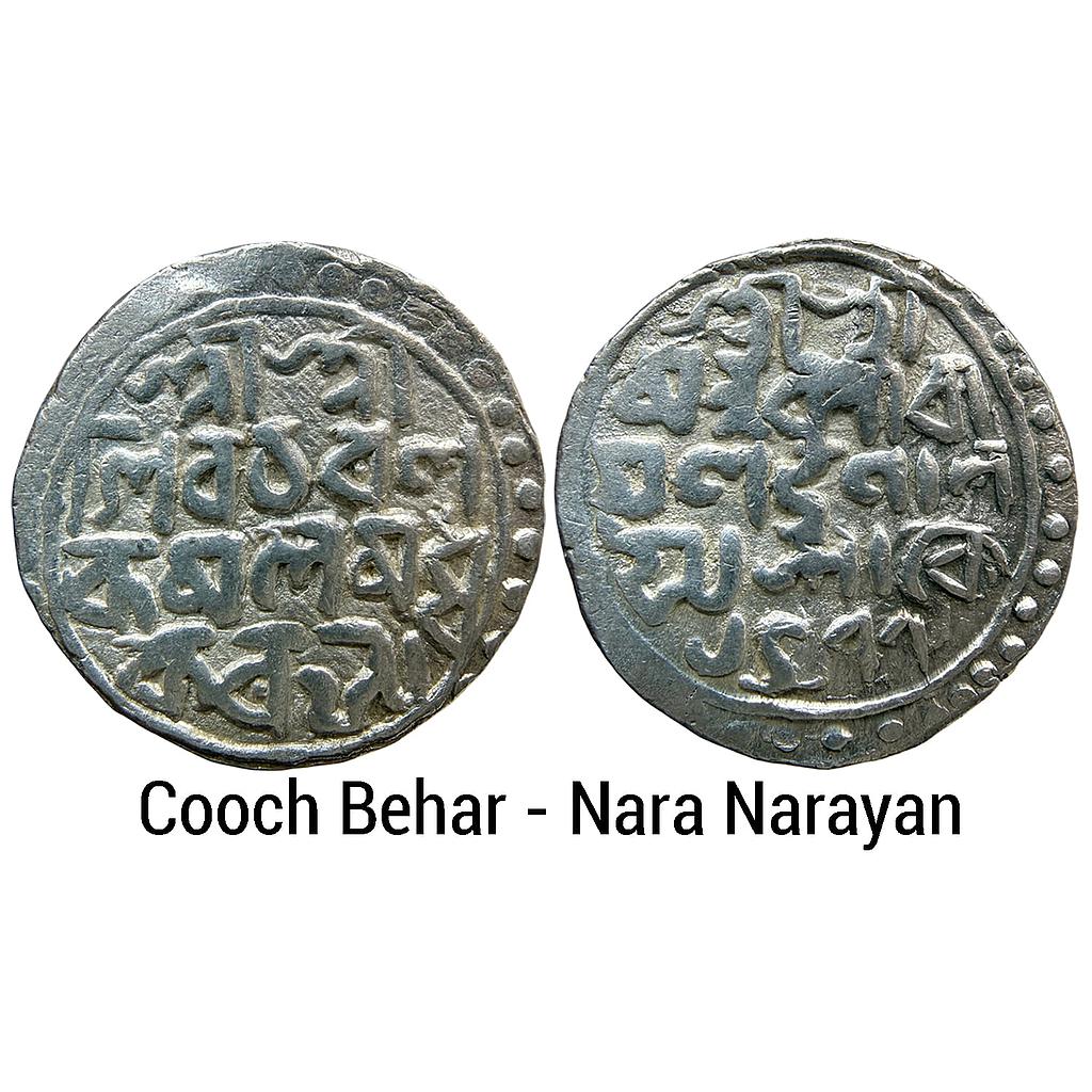IK Cooch Behar Nara Narayan Sake 1477 Silver Rupee