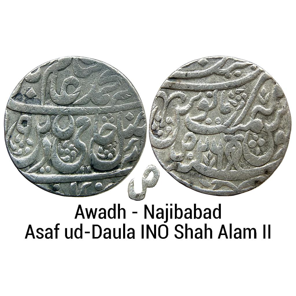 IPS Awadh State Asaf ud-Daula INO Shah Alam II Najibabad Mint Silver Rupee