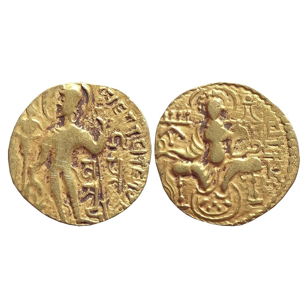 Ancient, Gupta Empire, Gold Dinar of Samudra Gupta I, Gold Dinar of Javelin Type (Standard)