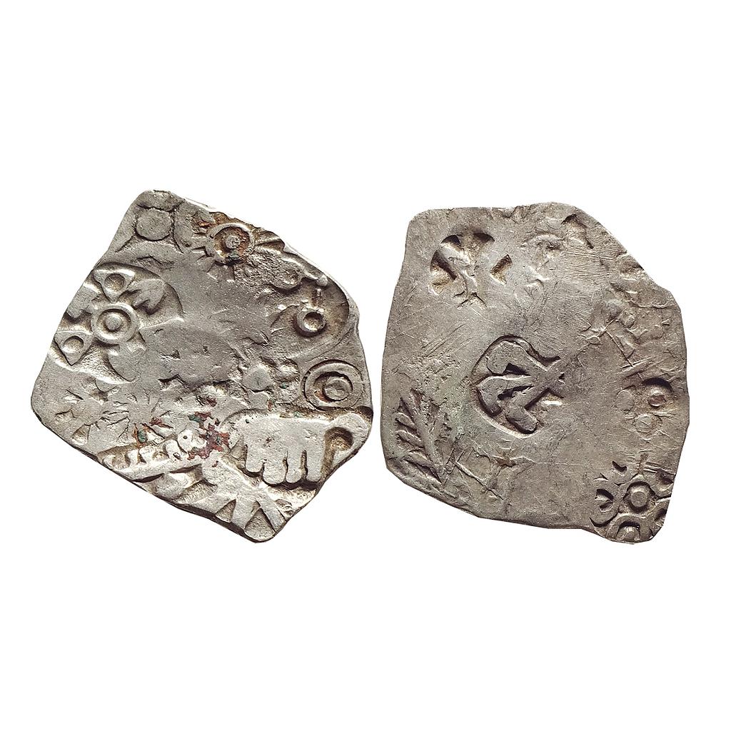 Ancient Archaic Series Punch Marked Coinage attributed to Magadha Janapada Aurihar Hoard type Series I Silver Karshapana