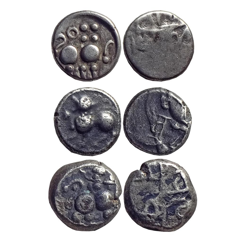 Yadavas of Devgiri, Set of 3 coins, Silver Damma