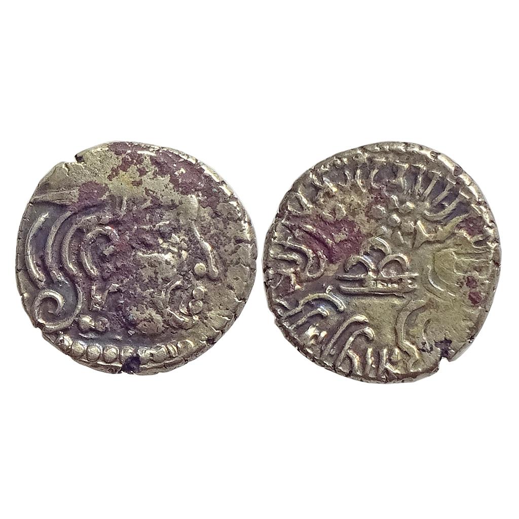 Ancient, Western Kshatrapas, Kardamaka Family, Damsena S/o Rudrasimha I, Kanheri Mint Bombay Type, Silver Drachma