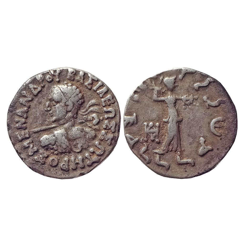 Ancient Indo-Greeks Menander I Silver Drachma