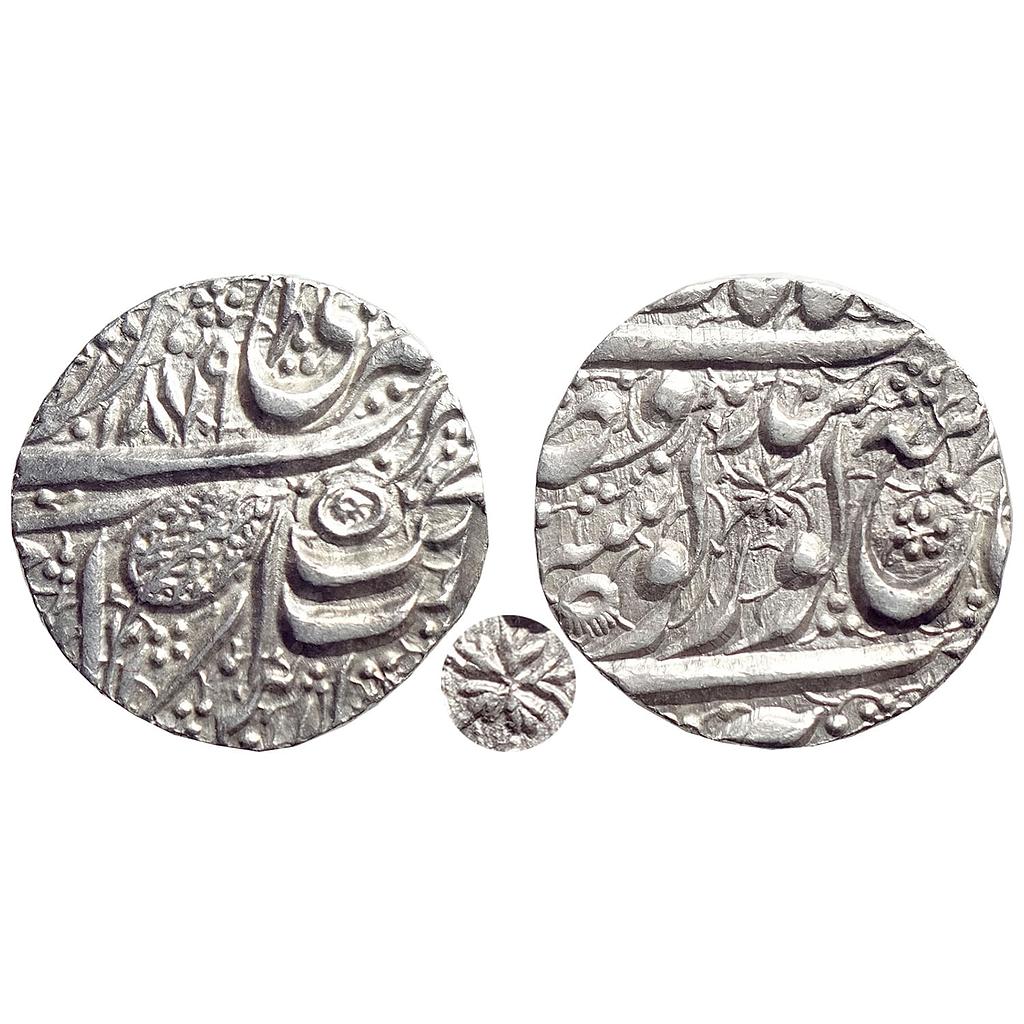 IK, Sikh Empire, Ranjit Singh, VS 1879, "Nanakshahi" couplet, Amritsar Mint, Silver Rupee