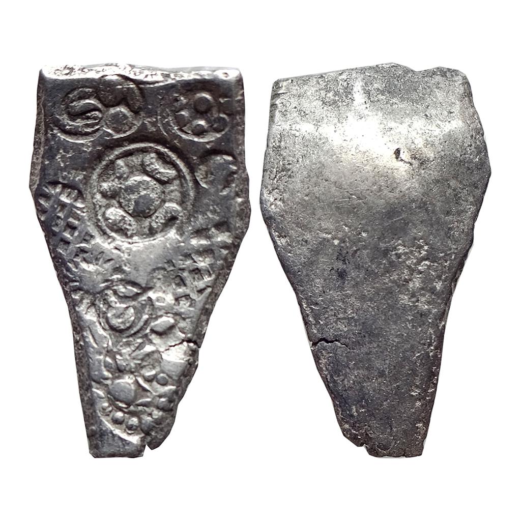 Ancient, Punch Marked Coinage from lower Middle Ganga Valley, Narhan Hoard Type, Usually   attributed to Vrijji/Shakya Janapada, Silver Double Karshapana Standard
