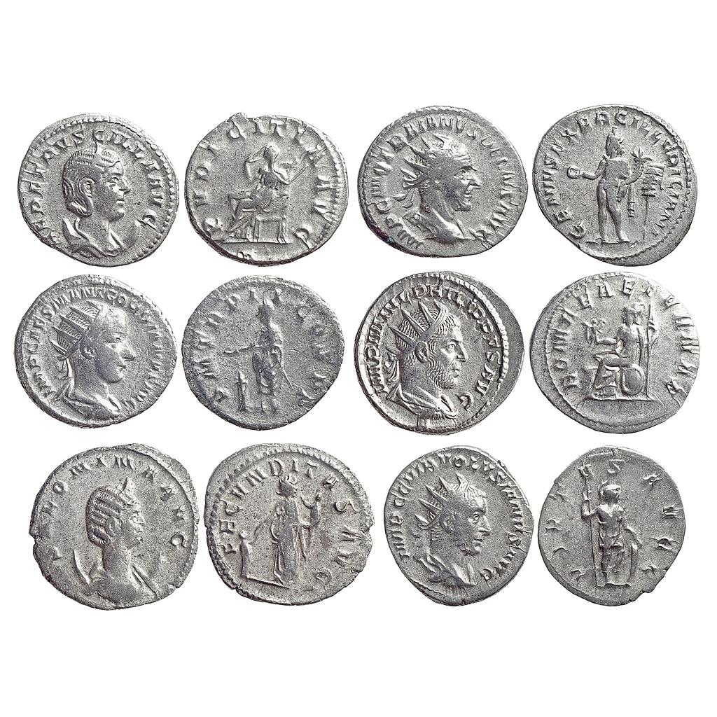 Ancient, Roman Empire, A Set of six Different Silver Denarius of Different Rulers