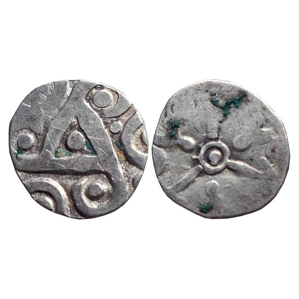 Ancient, Punch Marked Coinage from Upper Yamuna Basin, Sugh / Babyal series, Silver "1/2 karshapana"