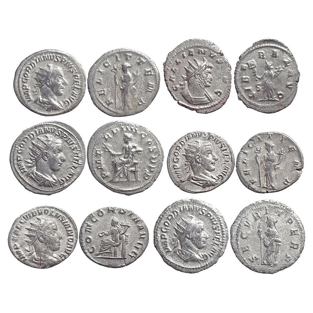 Ancient World Roman Empire A Set of six Different Silver Denarius of Different Rulers